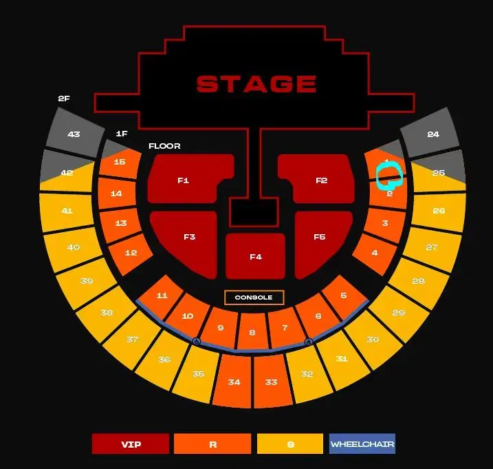 2NE1 막콘 13일 1층 1구역2구역 사이 2연석 최저가